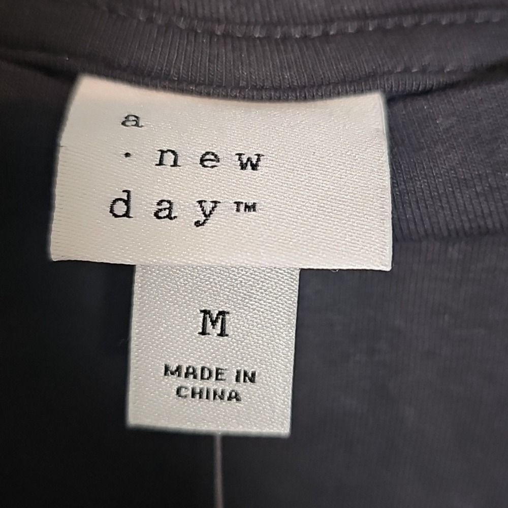 A New Day Black Ruffle Sleeved Blouse Women's Size Medium NWT - Picture 3 of 4